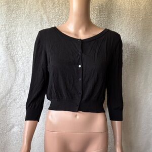 CAROL Women's Black Button-Up Cardigan Sz S(42) slightly used